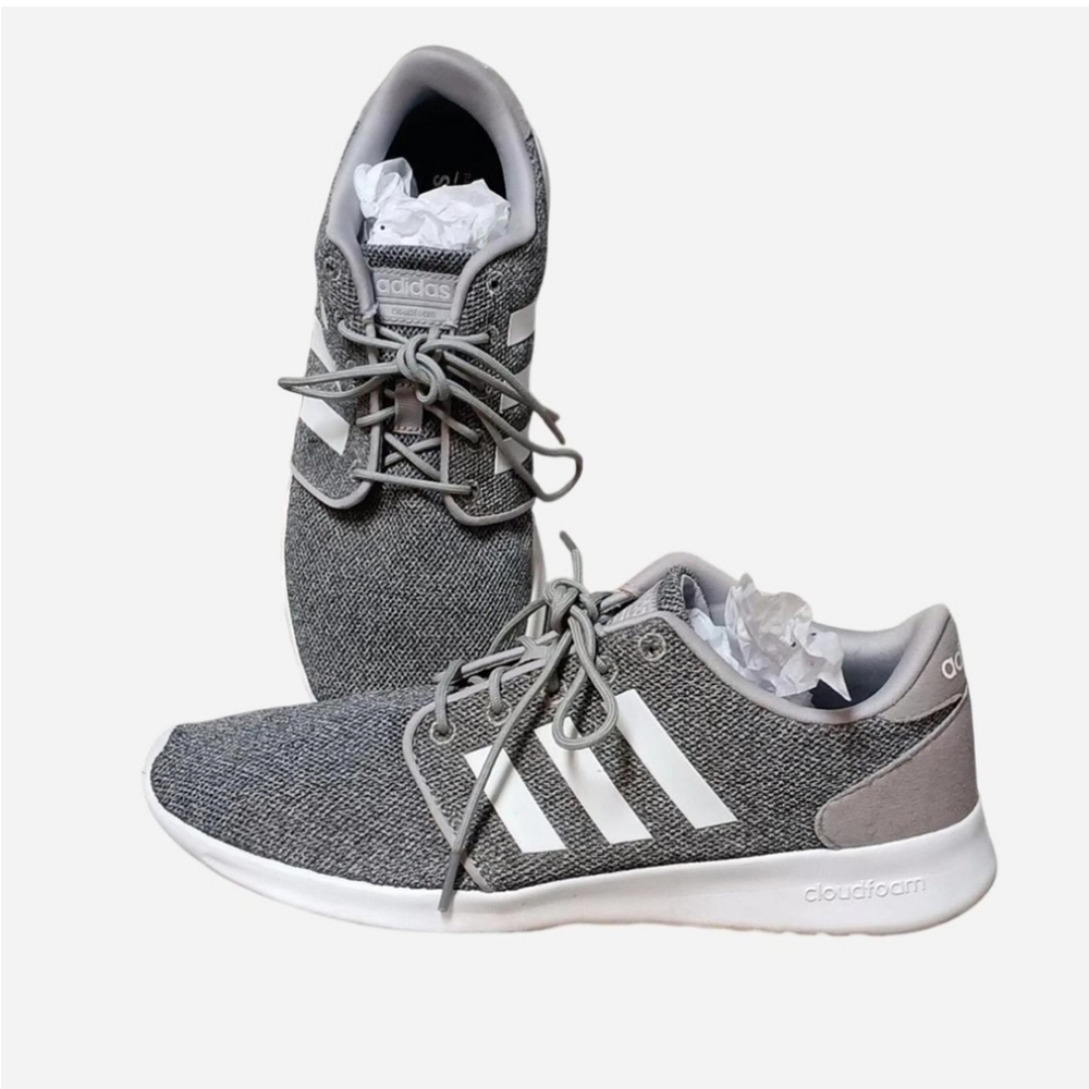 Adidas Gray and White Qt Runner Sneakers